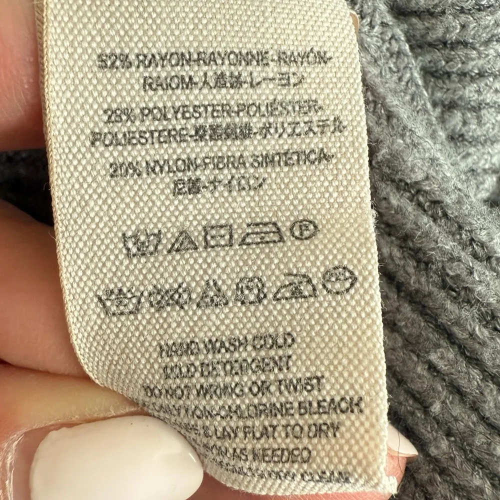 FREE PEOPLE Softly‎ Structured Tunic Sweater in Grey size XS Turtleneck Cozy
